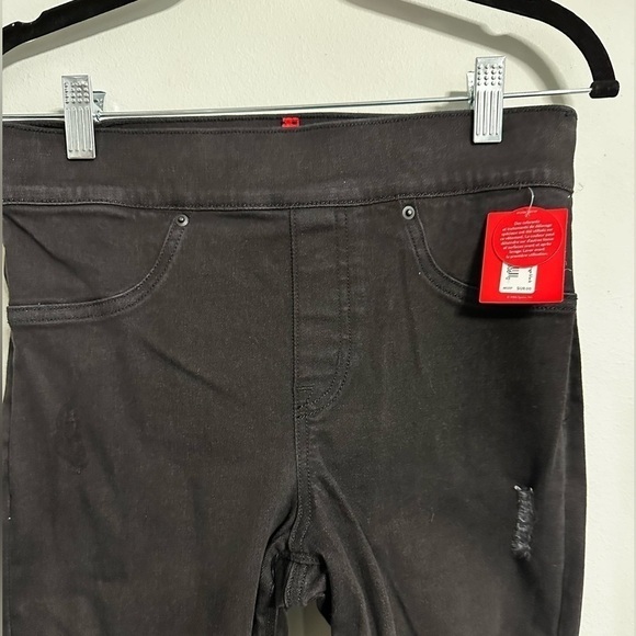 SPANX Distressed Denim Legging VTG Black 20213R Pull On Stretch Jegging Pant S/P - Picture 7 of 13